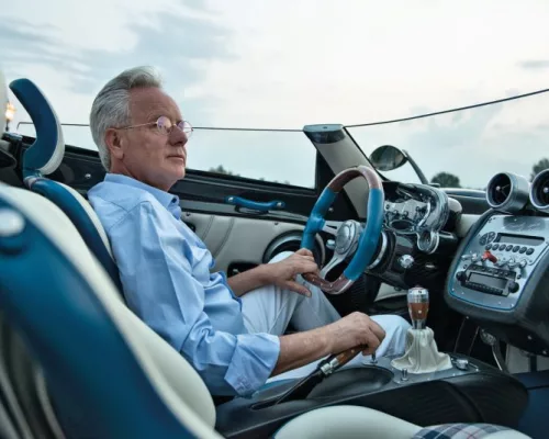 Horacio Pagani discussing hypercar design philosophy and advanced composite materials