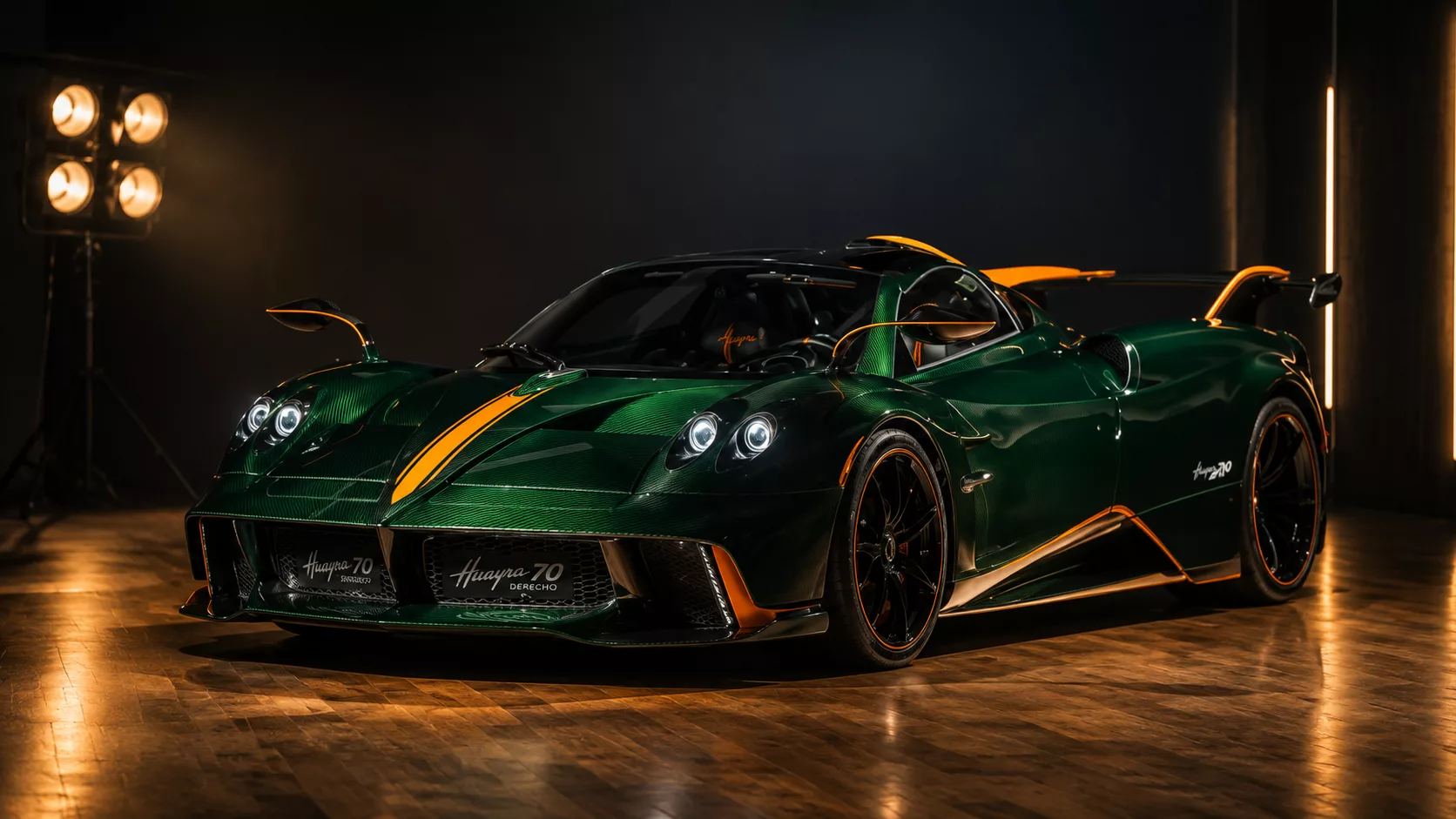 Pagani Huayra 70 Derecho hypercar with exposed carbon fiber bodywork